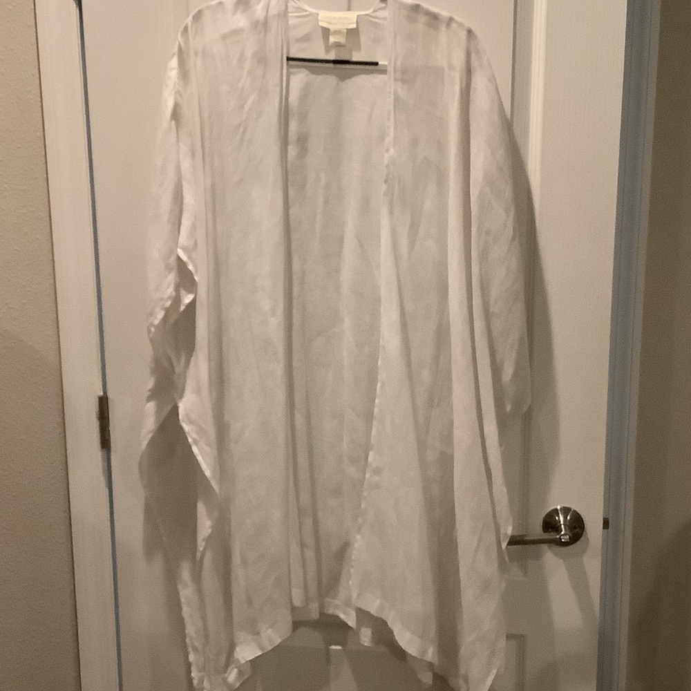 Cynthia Rowley White Open-Front Draped Cape